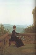 Carl Gustav Carus Woman on a Terrace (mk10) oil on canvas